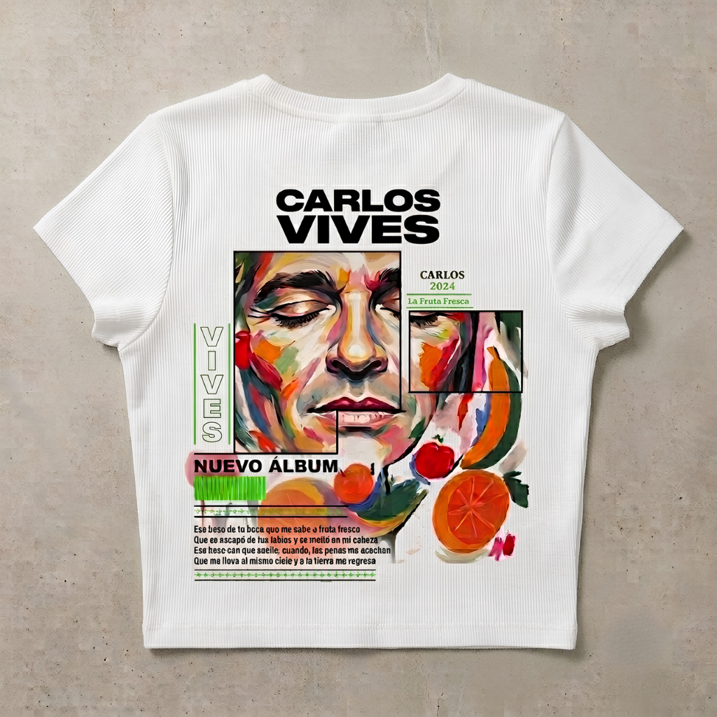 Camiseta dama · corta con diseño Vives a color