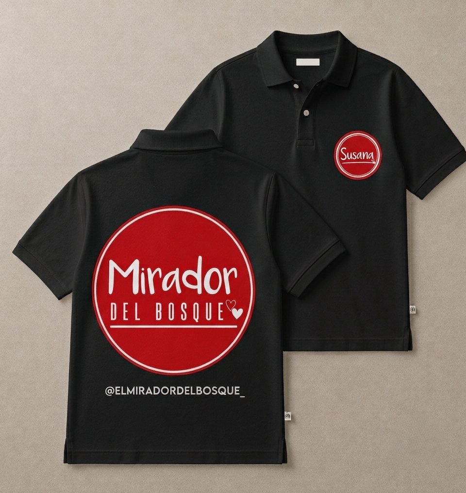 Versión negra de uniformes personalizados para El Mirador del Bosque