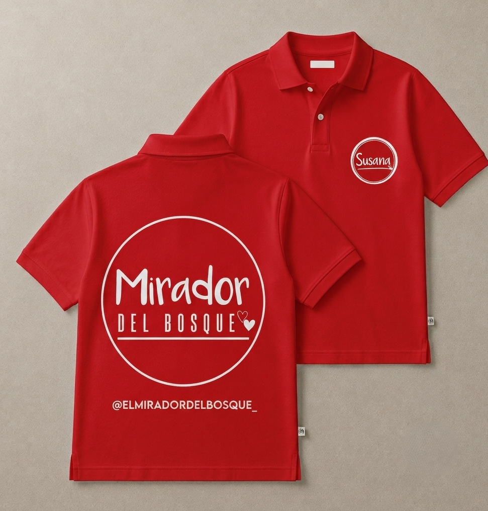 Versión roja de uniformes personalizados para El Mirador del Bosque
